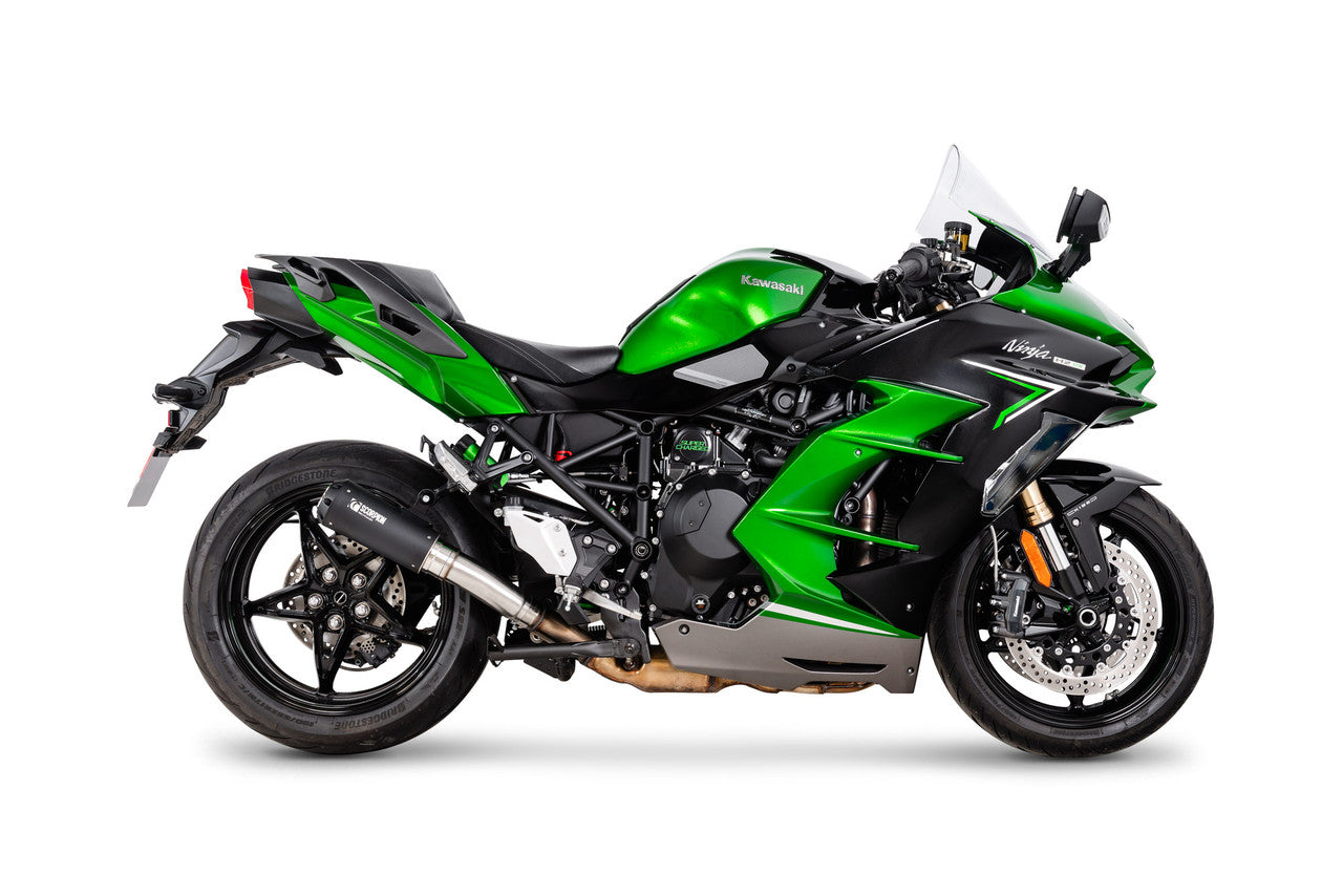 Scorpion PKA147BCER Red Power Slip-on Black Ceramic Coated Sleeve - Ninja H2 SX - 2022