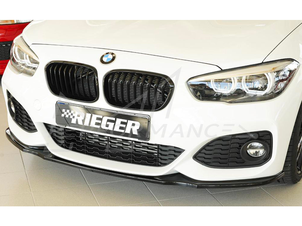 Rieger BMW 1 Series F20 F21 LCI Black Front Splitter (inc. M135i & M140i) - ML Performance EU