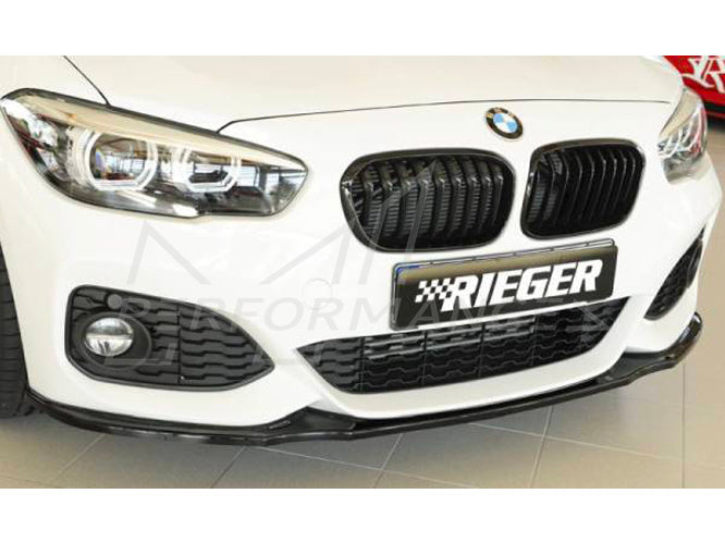 Rieger BMW 1 Series F20 F21 LCI Black Front Splitter (inc. M135i & M140i) - ML Performance EU