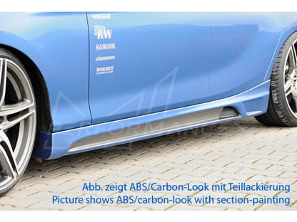 Rieger BMW F20 Sideskirts with Aluminium Mesh Cutout (Inc. 116i, 118i, 120d & M135i) - ML Performance EU