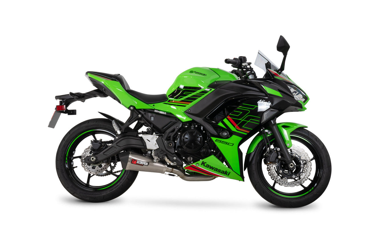 Scorpion RKA145SYSSEO Serket Taper Full System Brushed Stainless Steel Sleeve Ninja 650 - 2023