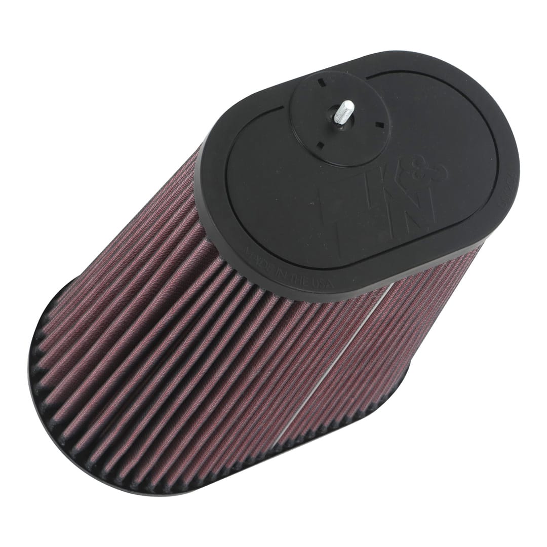 K&N RU-1012 High-Flow Original Universal Air Filter - 3-1/8" DUAL FLG, 8-7/8" X 5-3/16"B, 6-1/4" X 4"T, 9"H W/STUD