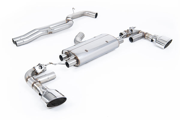 Milltek SSXAU963 Audi 80mm Non-Resonated (Loudest) Cat-Back With Polished Trims (Inc. TT)
