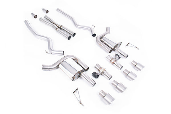 Milltek SSXFD427 Ford Active Valved Cat-Back With X Pipe And GT-100 / 4' Brushed Titanium Tips (Inc. Mustang)