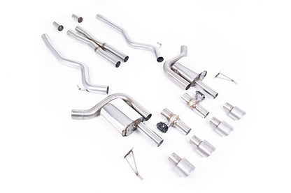 Milltek SSXFD427 Ford Active Valved Cat-Back With X Pipe And GT-100 / 4' Brushed Titanium Tips (Inc. Mustang)