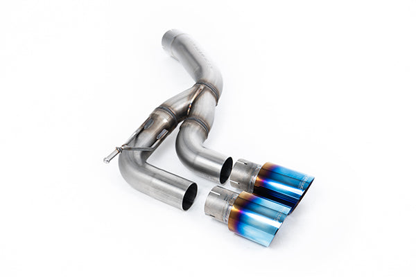 Milltek SSXLR166 Land Rover / Range Rover Rear Silencer with Twin GT-90 Burnt/Blue Titanium Trims  (Inc. Defender)