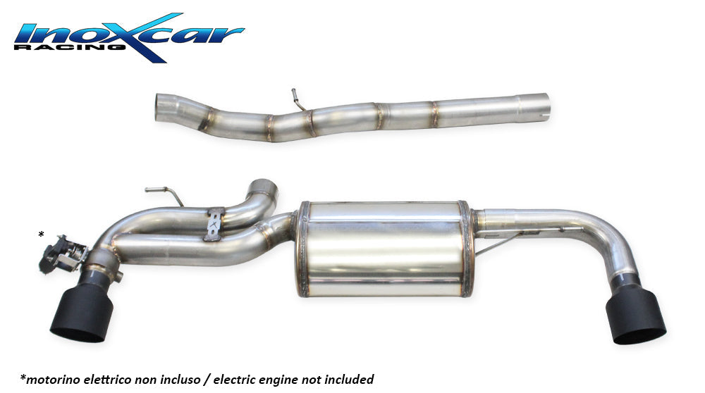 InoXcar VALV.BMF40.01.10CBLACK BMW SERIE 1 F40 M135i X-DRIVE Rear Silencer With End Pipe Diam. 100 Racing Black Ceramic R+L + Valve With Assembly Original Electric Engine 1 | ML Performance EU Car Parts