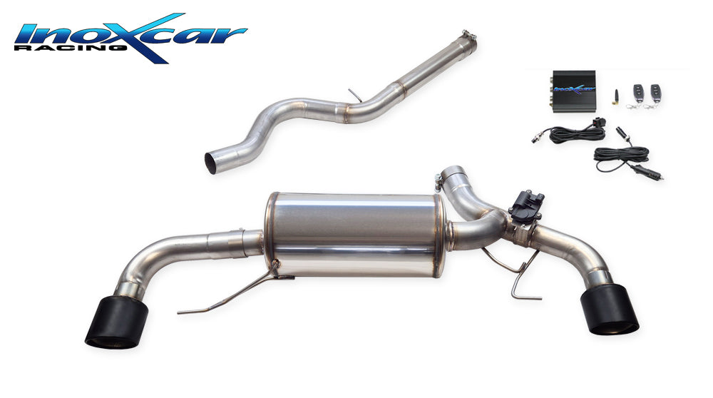 InoXcar VALV.BMG42.01.XR10BLACKMATT BMW G42 SERIE 2 Direct Central Pipe + Rear Silencer With End Pipe Diam. 100 X-Race Black Matt Dx+Sx + Valve With Electric Engine + Remote Control 1 | ML Performance EU Car Parts