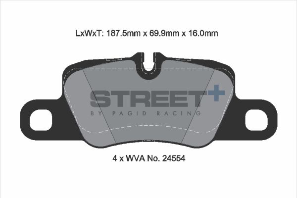 PAGID Racing T8078SP2001 STREET+ Brake Pads