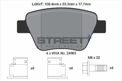 PAGID Racing T8080SP2001 STREET+ Brake Pads