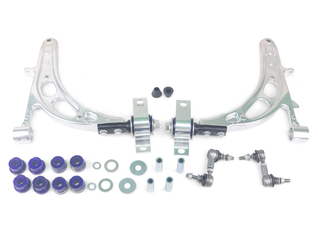 SuperPro ALOY0020K Alloy Front Lower Control Arm Kit - GC/GD Subaru Impreza WRX/STI (Anti-Lift, HD End Links)