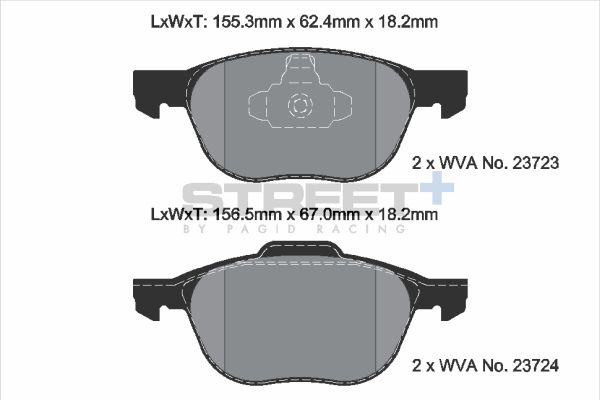 PAGID Racing T8041SP2001 STREET+ Brake Pads