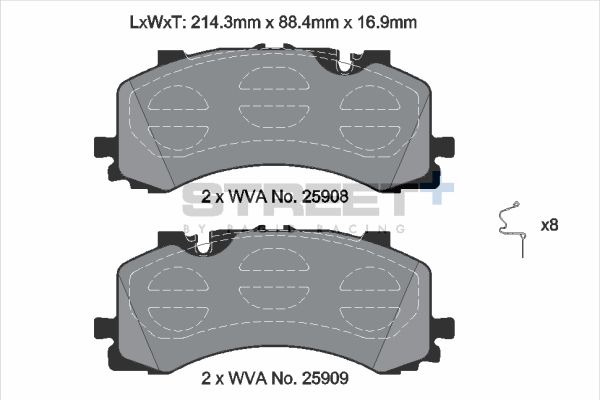 PAGID Racing T8262SP2001 STREET+ Brake Pads