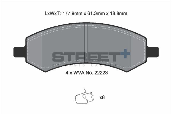 PAGID Racing T8136SP2001 STREET+ Brake Pads