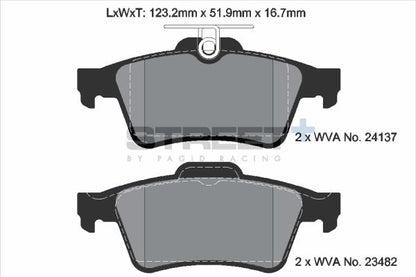 PAGID Racing T8057SP2001 STREET+ Brake Pads