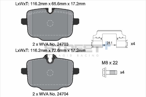 PAGID Racing T8290SP2001 STREET+ Brake Pads