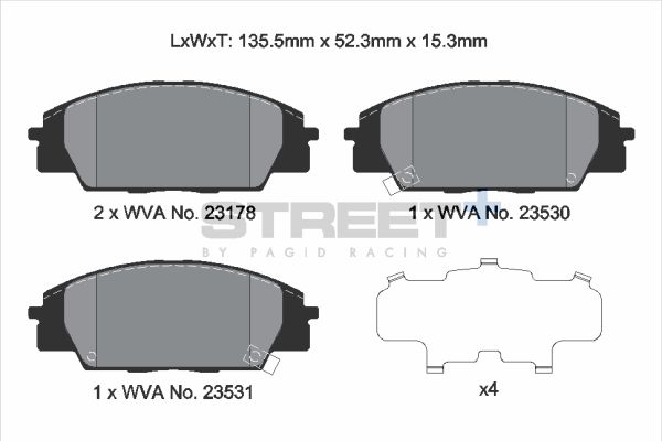 PAGID Racing T8166SP2001 STREET+ Brake Pads