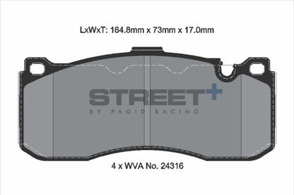 PAGID Racing T8068SP2001 STREET+ Brake Pads