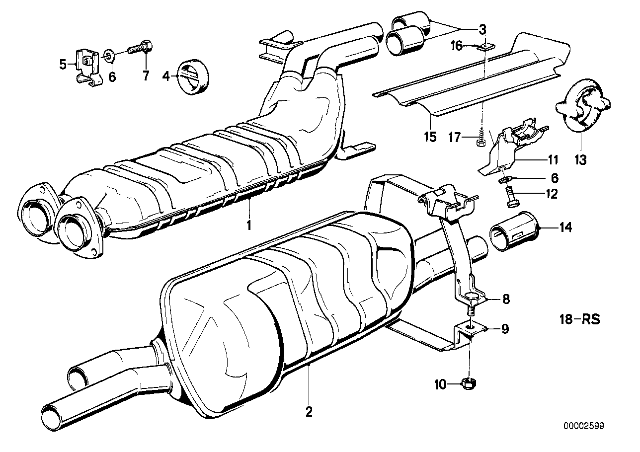 Genuine BMW 18121309004 Rear Muffler | ML Performance EU Car Parts