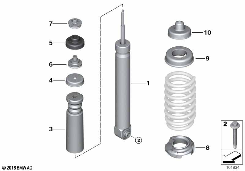 Genuine BMW 33532283445 Auxiliary Shock Absorber, Rear | ML Performance US Car Parts