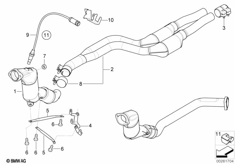 Genuine BMW 18307786161 Rp Catalytic Converter | ML Performance EU Car Parts