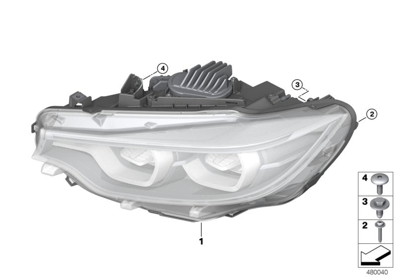 Genuine BMW 63117478535 F36 F32 F83 Headlight, Led, Ahl, Left (Inc. 425d, 420dX & 440i) | ML Performance EU Car Parts