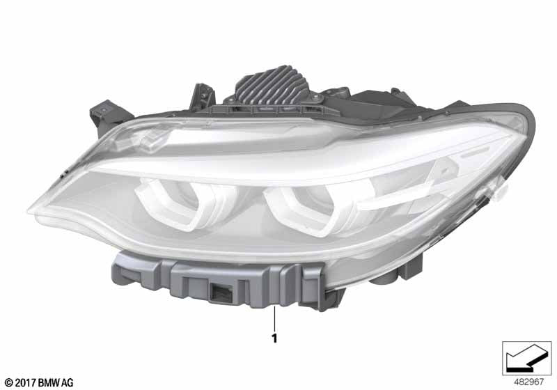Genuine BMW 63117469779 Headlight, Led Technology, Left | ML Performance EU Car Parts