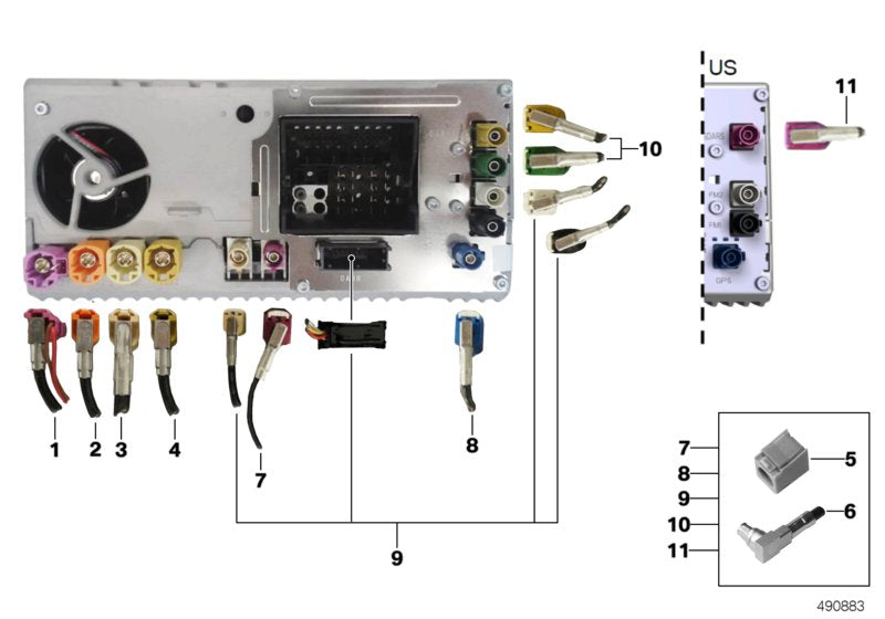Genuine BMW 61116846925 Hsd-Leitung Head Unit - Grundplatte | ML Performance EU Car Parts