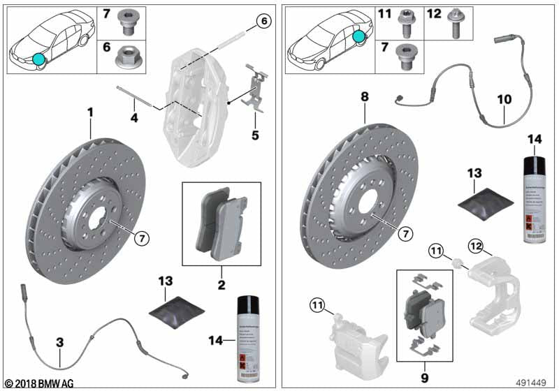 Genuine BMW Brake Disc, Ventilated, Perforated, Left & Right 395X36 | ML Performance US Car Parts