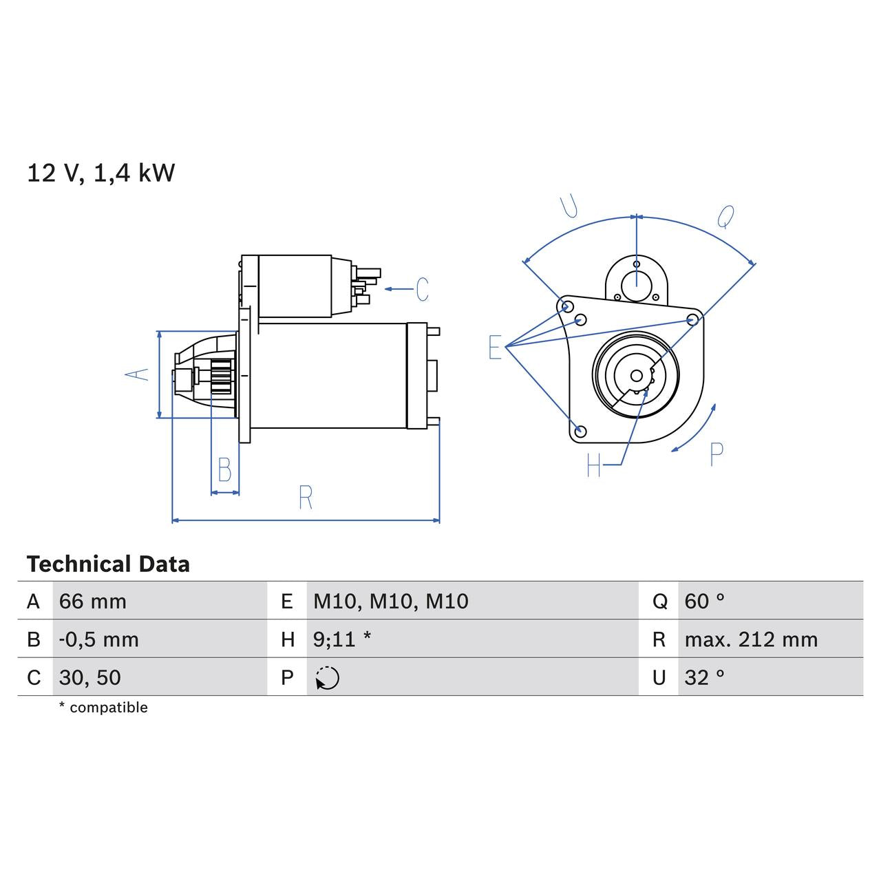 BOSCH 0986016570 Starter