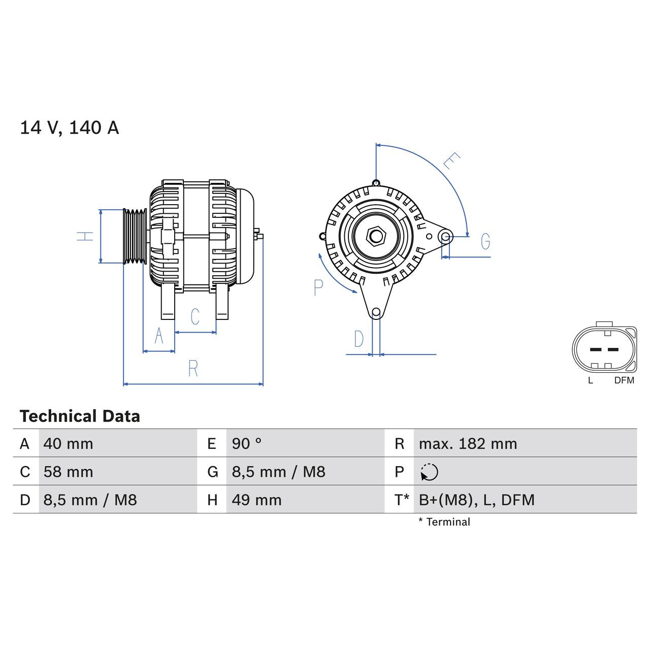 BOSCH 0986083050 Alternator