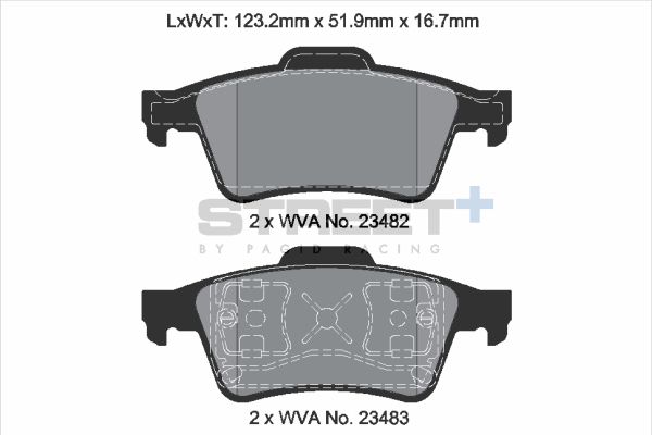 PAGID Racing T8293SP2001 STREET+ Brake Pads