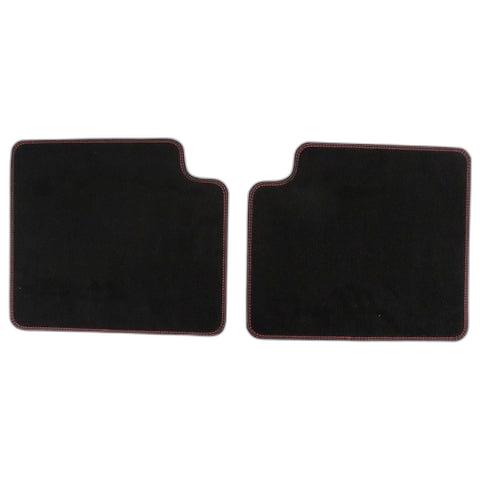 GENUINE FORD 1558533 KA VELOUR FLOOR MATS REAR, BLACK WITH RED DOUBLE STITCHING