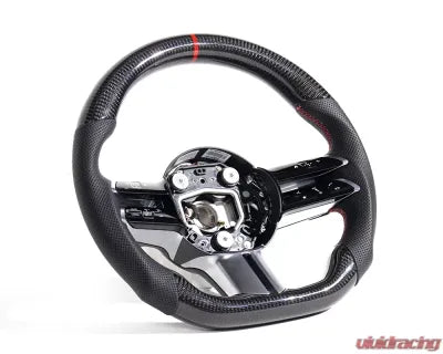 Vivid Racing VR-MERC-AMG-21-STRWHL Mercedes E53 | E63 AMG OEM Upgraded Steering Wheel Carbon Fiber, Red Stripe and Stitching
