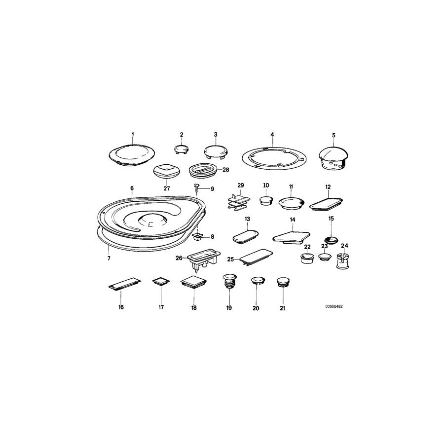 Genuine BMW 51718148714 E34 E32 Covering Cap SILBERGRAU (Inc. 525ix, 518i & 524td) | ML Performance EU Car Parts