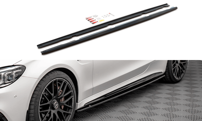 Maxton Design ME-C-205F-AMG-C-SD1T Side Skirts Diffusers V.1 Mercedes Benz C63 AMG Coupe C205 (Facelift) | ML Performance UK Car Parts