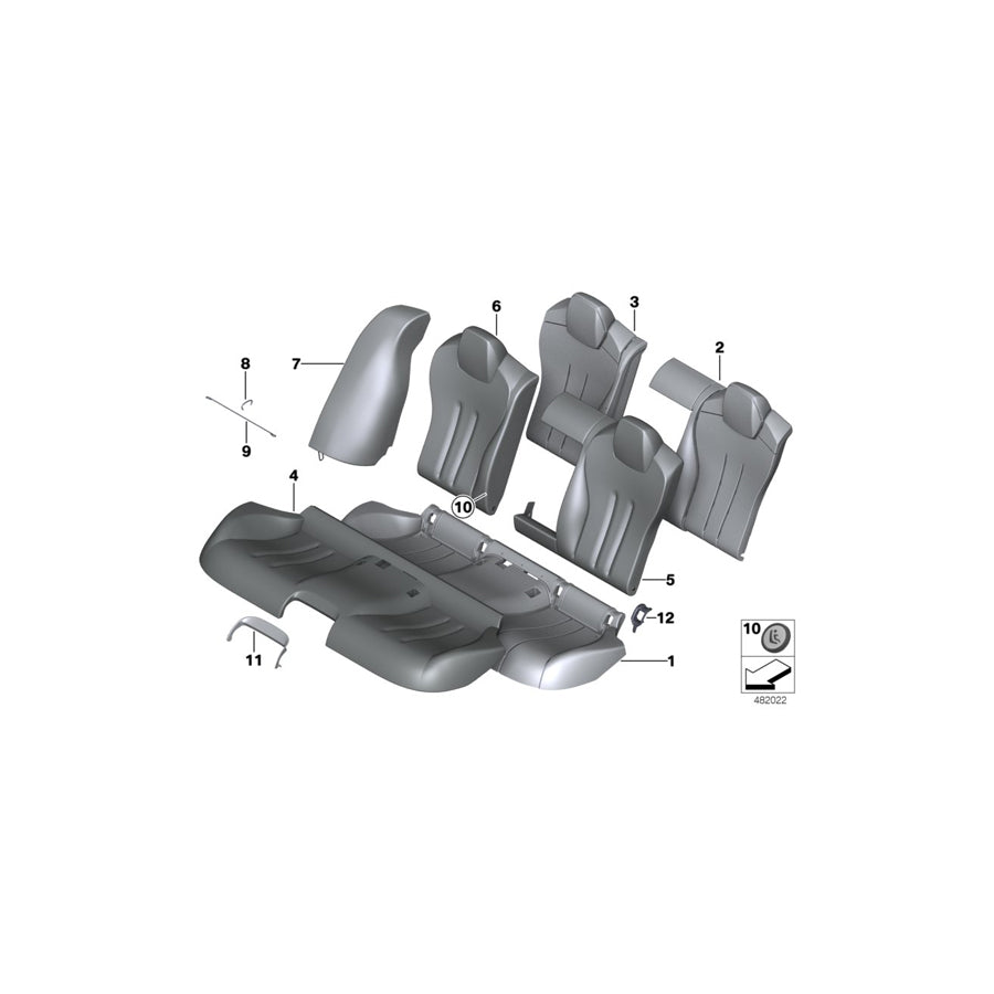 Genuine BMW 52207400012 F06 F06 Side Finisher, Leather, Right COGNAC/SCHW. (Inc. 640d, 650iX 4.0 & 650i) | ML Performance EU Car Parts