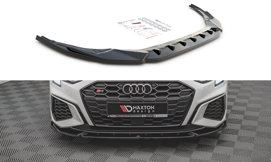 Maxton Design AU-A3-8Y-SLINE-FD3T Front Splitter V.3 Audi S3 / A3 S-Line 8Y | ML Performance UK Car Parts
