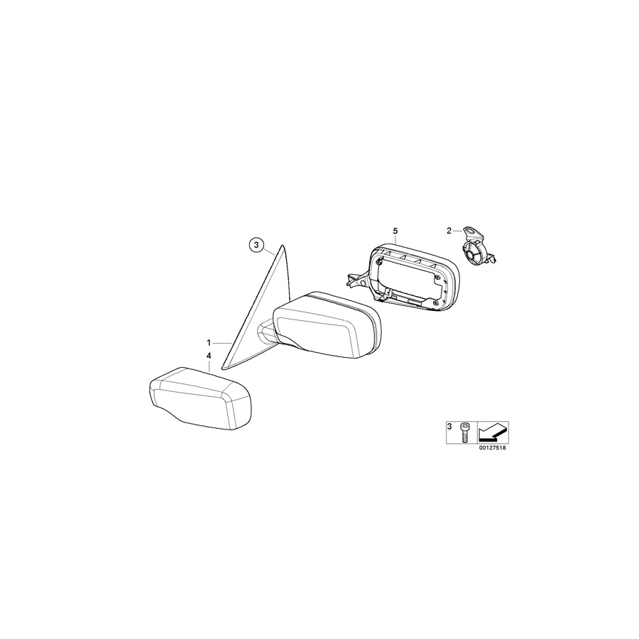 Genuine BMW 51167011995 E46 Heated Outside Mirror, Left (Inc. 316ti, 325ti & 320td) | ML Performance EU Car Parts