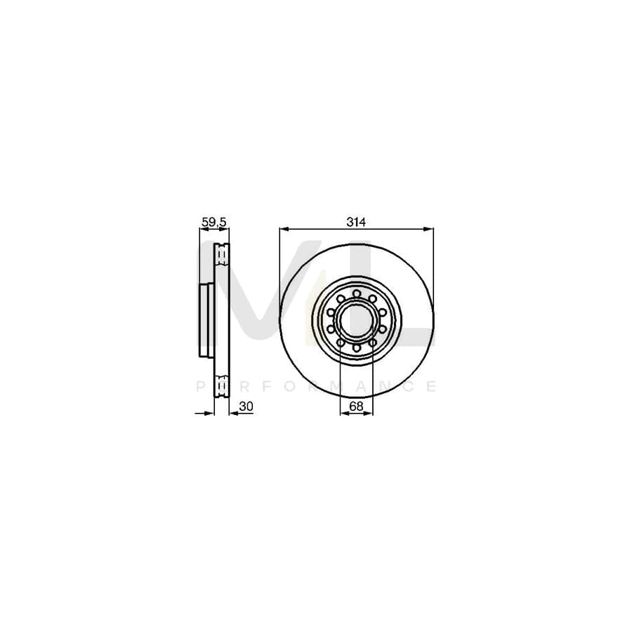 BOSCH 0 986 478 617 Brake Disc Internally Vented, Vented, Oiled, High-carbon | ML Performance Car Parts