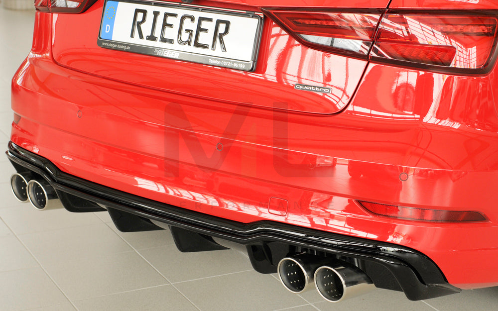 Rieger 00088186 Audi 8V A3 Rear Diffuser 2 | ML Performance EU Car Parts