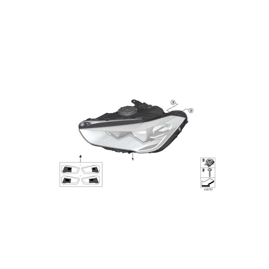 Genuine BMW 63117346535 F48 Headlight, Halogen, Left RHD (Inc. X1 20dX, X1 18d & X1 20iX) | ML Performance EU