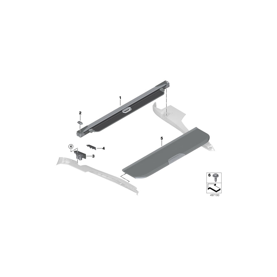 Genuine BMW 51479893013 G07 Lid Mount, Cargo Cover, Folding, Left MOKKA (Inc. X7 M50dX, X7 M50iX & X7 30dX) | ML Performance EU
