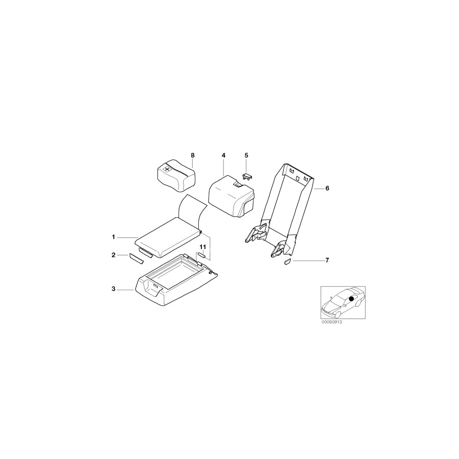 Genuine BMW 52208199855 E38 Armrest Upper Leather N6SN,N8SN BEIGE (Inc. 740iLP, 735iL & 730iL) | ML Performance EU Car Parts