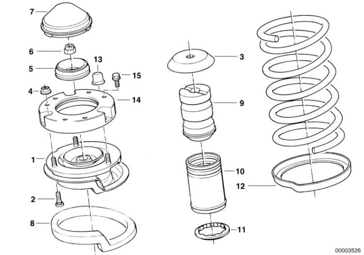 Genuine BMW 31331135590 E32 Spring Pad Upper 10mm (Inc. 730i, 740iL & 750iL)