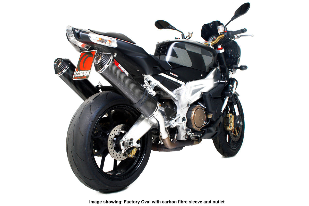 Scorpion EAP52SEO Aprilia RSV1000 Factory Oval Slip-On (Pair) - Polished Stainless Steel Sleeve | ML Performance EU EU