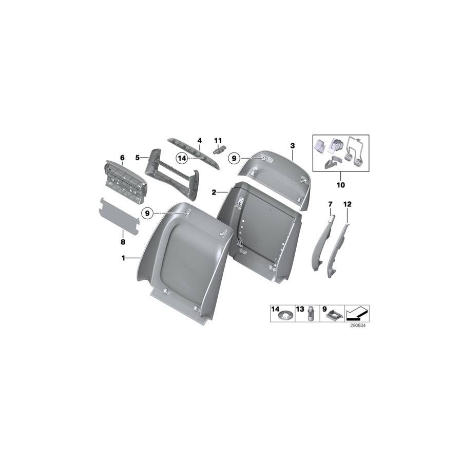 Genuine BMW 52109174514 F02 F03 F04 Cover, Adjustment, Backrest Width, Right SATTELBRAUN H. (Inc. 740d, 750iX & ALPINA B7L) | ML Performance EU Car Parts