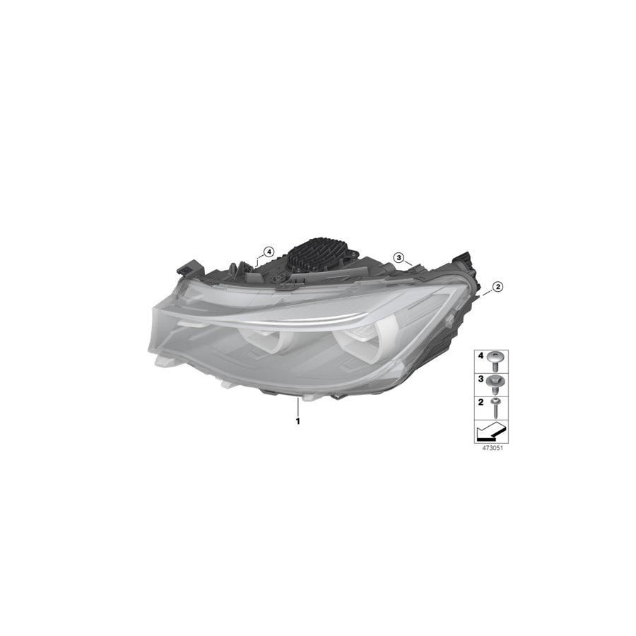 Genuine BMW 63117470424 F34 Headlight, Led, Ahl, Right (Inc. 330iX & 340iX) | ML Performance EU