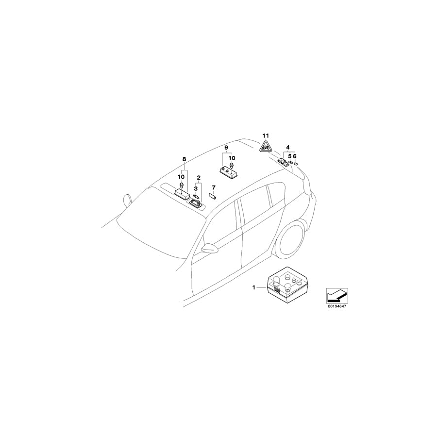 Genuine BMW 61319201636 E81 E87 Interior Light, Rear GREIGE 87 (Inc. 116i, 130i & X1 16i) | ML Performance EU Car Parts