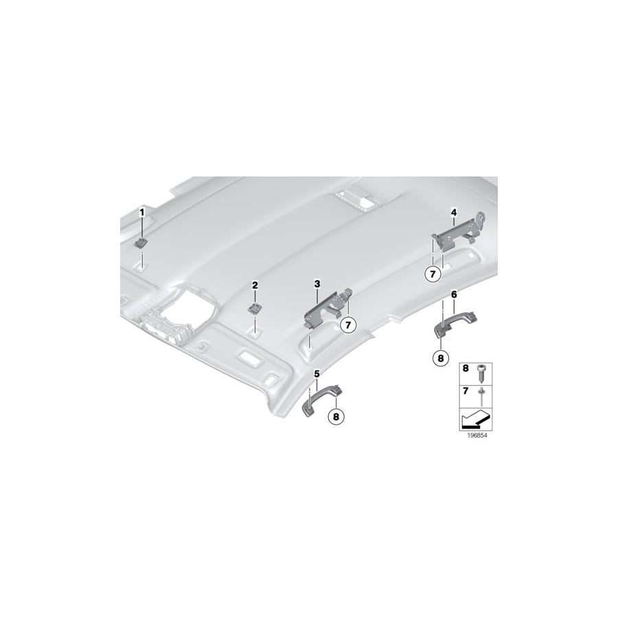 Genuine BMW 51169137193 F07 F07 Grab Handle Bracket, Rear Left (Inc. 535dX, 528i & 550iX 4.0) | ML Performance EU Car Parts